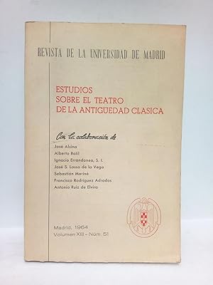 Imagen del vendedor de Estudios sobre el teatro de la antigedad clsica a la venta por Librera Miguel Miranda