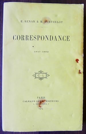 Seller image for CORRESPONDANCE. 1847-1892. for sale by Librairie Le Trait d'Union sarl.