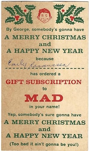 Gift Subscription to Mad (Postcard)