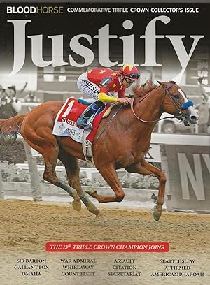 JUSTIFY ~ BLOOD-HORSE 2018 TRIPLE CROWN COLLECTOR'S ISSUE