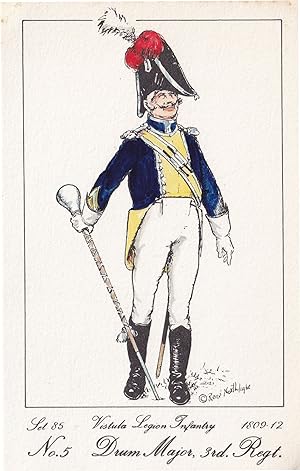 Seller image for Vistula Legion Infantry Polish Drum Major Soldier Napoleonic War Uniform Postcard for sale by Postcard Finder