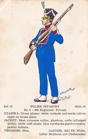 Seller image for Polish Infantry 8th Regiment Private Napoleonic War Uniform PB Postcard for sale by Postcard Finder