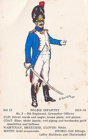 Seller image for Polish Infantry 5th Regiment Grenadier Napoleonic War Uniform PB Postcard for sale by Postcard Finder