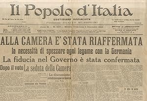 POPOLO (IL) d'Italia. Quotidiano socialista. Fondatore Benito Mussolini. Anno II. N. 337. Domenic...