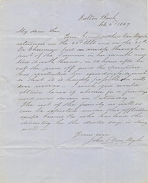 A collection of 21 letters to Lawrence Van Wyck from his father, John T. Van Wyck, of New York, a...