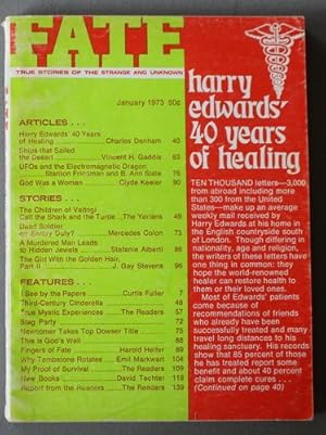 Seller image for FATE (Pulp Digest Magazine); Vol. 26, No. 1, Issue 274, January 1973 True Stories on The Strange, The Unusual, The Unknown - Harry Edwards 40 Years of Healing for sale by Comic World