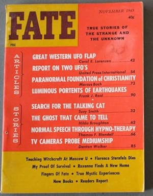 Imagen del vendedor de FATE (Pulp Digest Magazine); Vol. 18, No. 11, Issue 188, November 1965 True Stories on The Strange, The Unusual, The Unknown - a la venta por Comic World