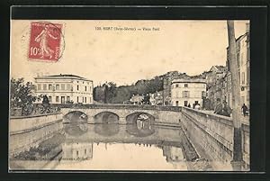 Carte postale Niort, Maisons et Personnes du Vieux Pont