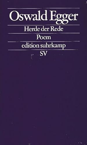 Bild des Verkufers fr Herde der Rede. Poem. Edition Suhrkamp 2109 zum Verkauf von Fundus-Online GbR Borkert Schwarz Zerfa