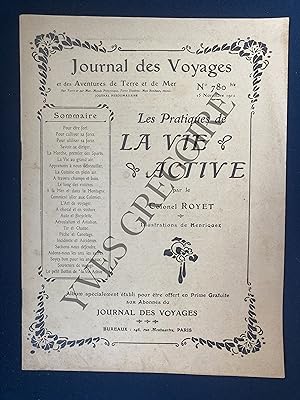 JOURNAL DES VOYAGES-N°780 BIS-15 NOVEMBRE 1911-LES PRATIQUES DE LA VIE ACTIVE PAR LE COLONEL ROYE...