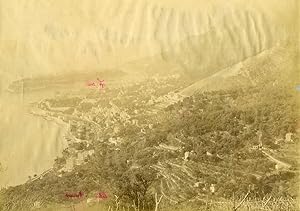 France Menton Panorama French Riviera old Photo 1880
