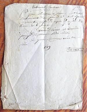 Antique Handwritten Document Dated 1819