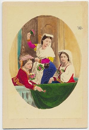 CDV Rome Girls during the carnival Traditional costume Original phot 1870c S1325