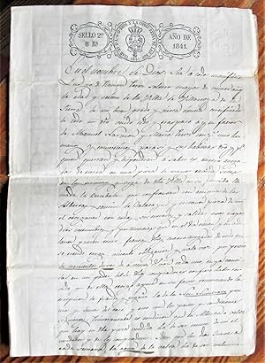 Antique Handwritten Document Dated 1841