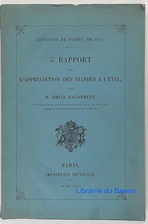 Seller image for 5e Rapport sur l'apprciation des viandes  l'tal for sale by Librairie du Bassin