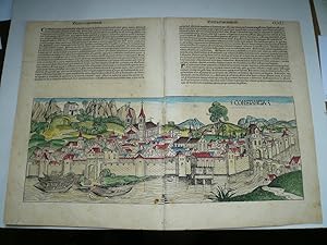 Konstanz/Bodensee, anno 1493, Hartmann Schedel, Holzschnitt Woodcut, edited anno 1493 in Harmann ...