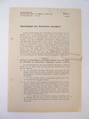 Seller image for Nr. 129 vom 20. September 1942, 1. Blatt: Patenschaft der Gemeinde Strahof * ausschlielich fr a r t r e i n e u n d e r b g e s u n d e K i n d e r for sale by Galerie fr gegenstndliche Kunst