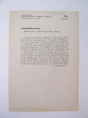 Seller image for Nr. 129 vom 20. September 1942: Ehestandsdarlehen. RdF-Erlass vom 5. August 1942 for sale by Galerie fr gegenstndliche Kunst