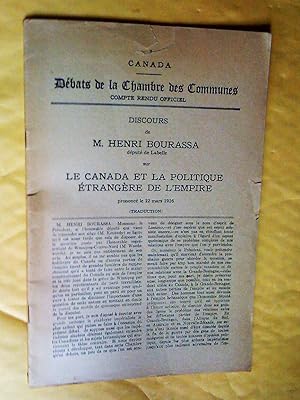 Canada. Débats de la Chambre des Communes, compte rendu officiel. Discours de M. Henri Bourassa, ...