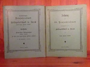 Bild des Verkufers fr Geschichte der Zrcherischen Hlfsgesellschaft 1799 - 1899. Zu Ehren ihres hundertjhrigen Bestehens geschildert (= 99. Neujahrsblatt, hg. von der Hlfsgemeinschaft in Zrich auf das Jahr 1899). Mit separatem Anhang, 2 Hefte. zum Verkauf von Das Konversations-Lexikon