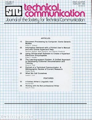 Technical Communication: Journal of the Society for Technical Communication - Volume 37, Number 3...