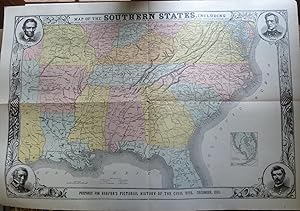 Map of the Southern States, Including Rail Roads, County Towns, State Capitals, County Roads, the...