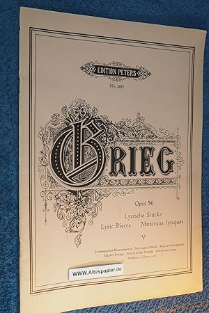 Bild des Verkufers fr Grieg Opus 54 Lyrische Stcke Edition Peters Nr 2651. zum Verkauf von Versandantiquariat Ingo Lutter