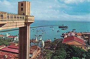 Salvador Vista Parcial Do Porto Elevador Lacerda Brazil Aerial Harbour Postcard