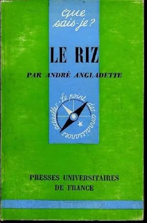 Imagen del vendedor de Que sais-je? N 305 Le riz a la venta por Le-Livre