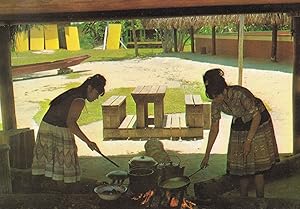 Seller image for Cooking Indian Style Miccosukee Indians Tamiami Trail Florida Postcard for sale by Postcard Finder
