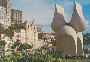 Salvador Mario Cravo Sculpture State Fountain Brazil Postcard
