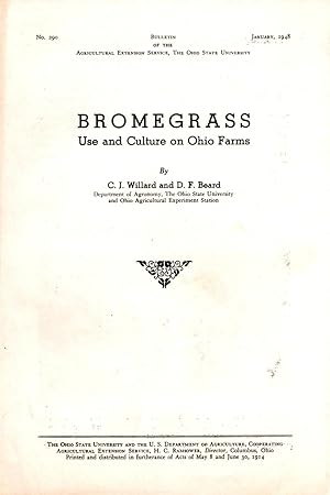 Image du vendeur pour Bromegrass Use and Culture on Ohio Farms mis en vente par Book Booth