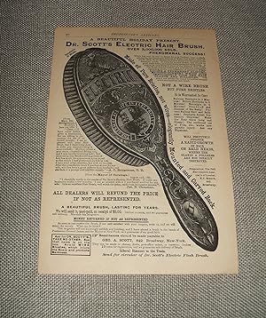 Image du vendeur pour 1881 Full page advertisement for Dr. Scott's Electric Hair brush mis en vente par biblioboy