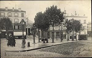 Bild des Verkufers fr Ansichtskarte / Postkarte Courbevoie Hauts de Seine, Place Herold, Rue de l'Eglise zum Verkauf von akpool GmbH