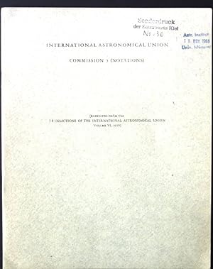 International Astronomical Union, Commission 3 (Notations) Reprinted from the Transaction of the ...