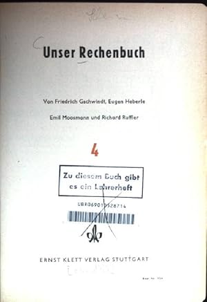 Bild des Verkufers fr Unser Rechenbuch 4 zum Verkauf von books4less (Versandantiquariat Petra Gros GmbH & Co. KG)