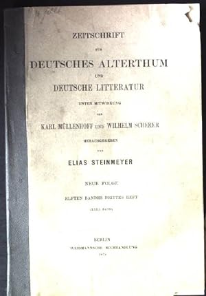 Image du vendeur pour Zeitschrift fr Deutsches Alterthum und Deutsche Litteratur. Neue Folge, 11.band, Drittes Heft. mis en vente par books4less (Versandantiquariat Petra Gros GmbH & Co. KG)