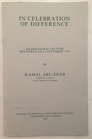 In Celebration of Difference: An Inaugural Lecture Delivered on 11th November 1993