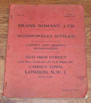 Frank Romany, Ltd. Supply Catalogue No. 14. Woodworkers Supplies. Cabinet and General Ironmongery.