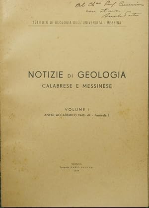 Notizie di geologia calabrese e messinese. Vol. I