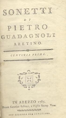 Bild des Verkufers fr SONETTI. Centuria prima - seconda. zum Verkauf von studio bibliografico pera s.a.s.