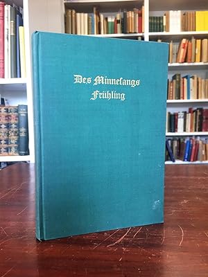 Seller image for Des Minnesangs Frhling. Nach Karl Lachmann, Moriz Haupt und Friedrich Fogt. for sale by Antiquariat Seibold