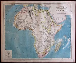 Africa Continent 1883 Lett's scarce map w/ interesting interior details