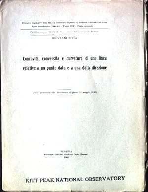 Bild des Verkufers fr Concavita, convessita e curatura di una linea relative a un punto dato e a una data direzione Estratto dagli Atti del Reale Istituto Veneto di Scienze, Lettere ed arti, Anno accademico 1944-45, Tomo CIV, Parte seconda zum Verkauf von books4less (Versandantiquariat Petra Gros GmbH & Co. KG)