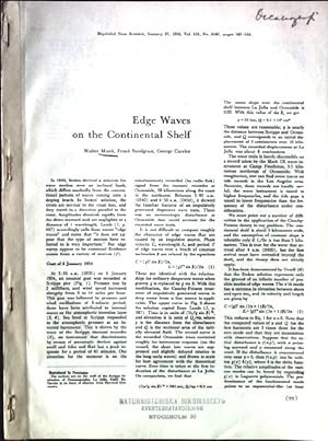 Seller image for Edge Waves in the Continental Shelf. Reprinted from Science, Vol. 123, No.3187 for sale by books4less (Versandantiquariat Petra Gros GmbH & Co. KG)