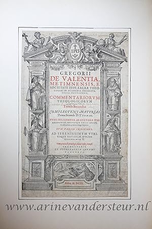 [Antique title page, 1603] Gregorii De Valentia, Metimnensis E Societate Jesu, published 1603, 1 p.