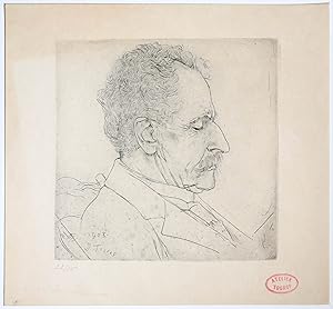 [Modern print, dry needle/Droge naald, Toorop] Portrait of general J. Drabbe/Portret van generaal...