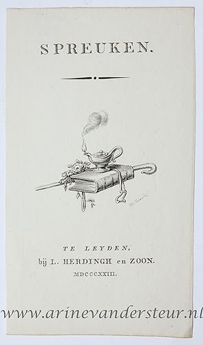 [Antique title page, 1823] SPREUKEN, published 1823, 1 p.
