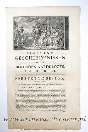 [Antique title page, 1728] The Birth of Christ / Geboorte van Christus [Algemene Geschiedenissen ...