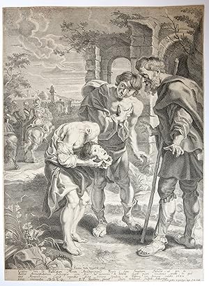 [antique print, engraving] The miracle of St. Justus/het wonder van Sint Justus. 1639.
